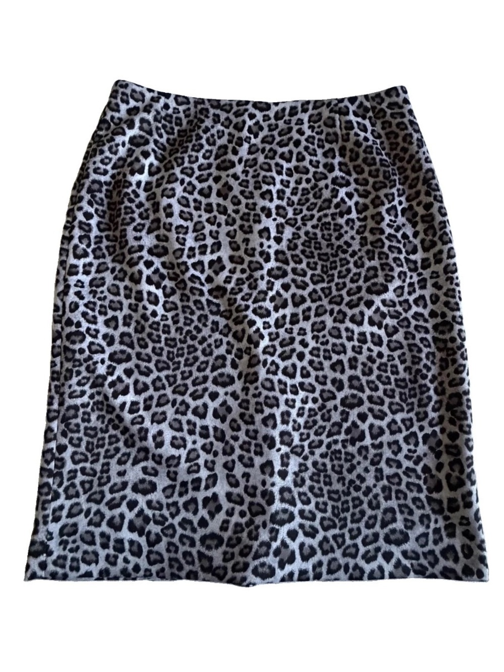 Kasper Skirt Womens 10 Leopard Animal Print Pencil Knee Length Lined Stretch